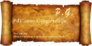 Pöpperl Gusztáv névjegykártya